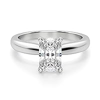 Riya Gems 1.80 CT Radiant Moissanite Engagement Ring Wedding Eternity Band Vintage Solitaire Halo Setting Silver Jewelry Anniversary Promise Vintage Ring Gift