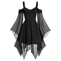 Ladies Plus Size Women's Dress Summer Deep V Neck Sleeveless Printed Dress(Black,5X-Large)