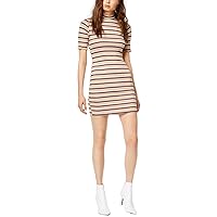 Socialite Womens Mini Striped Bodycon Dress Multi L