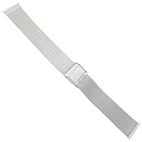22mm Milano Stainless Steel Fine Mesh Straight Ends Adjustable Sliding Clasp Mens Watch Band 1403W Long