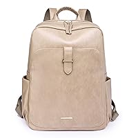 Backpack Women's Bag New Simple and Fashionable Retro Large Capacity Casual Backpack (Off white)
