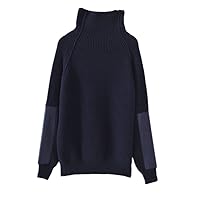 XIAO WEN Women's Fashion Casual Cashmere Sweater Turtleneck Knit Shirt