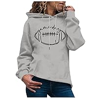 Graphic Pullover Hoodies for Women Fall Casual Drawstring Long Sleeve Fashion Sweatshirts Loose Fit Lightweight Tops