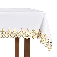Tree of Life Altar Frontal Catholic Church Supplies Indoor Outdoor Party Table Cloths, 96 Inch x 52 Inch