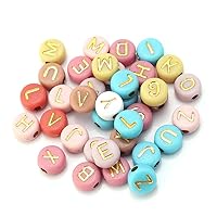 100pcs Mixed Letter Acrylic Beads Round Flat Loose Spacer Alphabet Beads For Jewelry Making Handmade Diy Bracelet Necklace Durable Processed