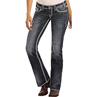 Rock and Roll Cowgirl Abstract V Riding Jean