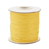 185 Yards/Roll 0.5mm Waxed Polyester Cord Beading Braided Thread Macrame Crafting String Rope for DIY Bracelet Necklace Jewelry Making Yellow
