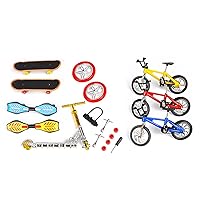 1 Set 18PCS Plastic Mini Fingerboard Skateboard Two Wheels Bike Toys