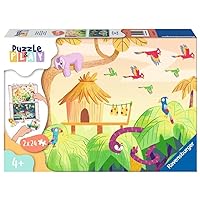 Ravensburger Puzzle & Play: Jungle Exploration 2 x 24 Piece Jigsaw Puzzle Set for Kids - 05593 - Every Piece is Unique, Pieces Fit Together Perfectly