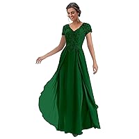 Plus Size Mother of The Groom Dress Emerald Green Mother of The Bride Dresses Long Short Sleeves Formal Dress Size 26W