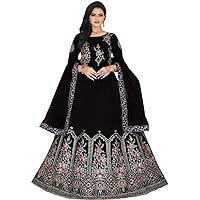Jessica-Stuff Women Cotton Silk Semi Stitched Anarkali Gown Wedding Dress (1199)