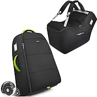 YOREPEK Padded Stroller Travel Bag with Wheels for Airplane Compatible with Nuna Mixx Next， Padded Car Seat Travel Bag Backpack Compatible with All Nuna Pipa Car Seat and Base