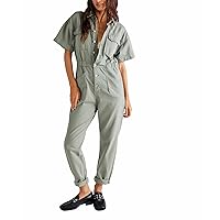 Free People Marci Jumpsuit Washed Army LG (Women's 12)