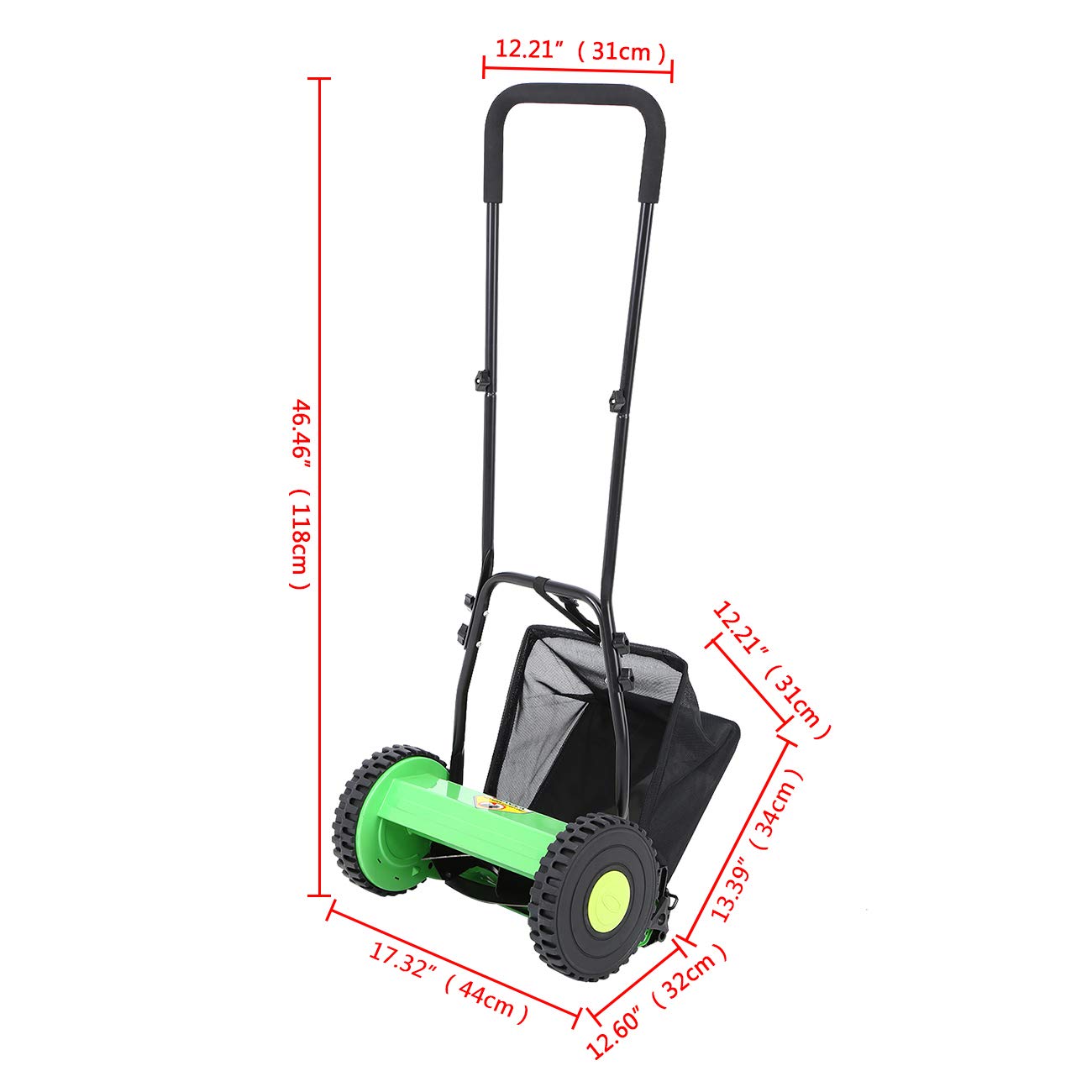 Mua Lawn Mower, 12 inch Manual Push Reel Mower with 23L Collection Bag, Adjustable  Push Lawn Sweeper Grass Catcher for Yards trên  Mỹ chính hãng 2024