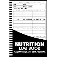 Nutrition Log Book & Macro Tracker Food Journal: Daily Food Intake Log For Keeping Track Of Your Meals, Carbs, Calorie, Fat, Protein, Sugar, Sodium & Fiber -Carb and Calorie Counter Book