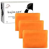Kojie San Skin Brightening Soap - Original Kojic Acid Soap that Reduces Dark Spots, Hyperpigmentation, & Scars with Coconut & Tea Tree Oil - 135g x 3 Bars
