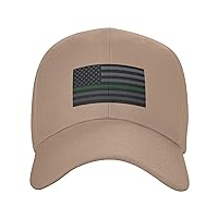 United States Thin Green Line Flag Knitting Effect Baseball Cap for Men Women Dad Hat Classic Adjustable Golf Hats