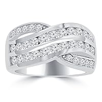 2.00 ct Ladies Round Cut Diamond Anniversary Ring in Channel in Platinum