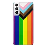 laumele Rainbow Phone Case Compatible with Samsung a21 Clear Flexible Silicone Flag Shockproof Cover