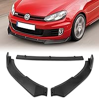 Front Bumper Lip fit for compatible with 2010-2013 Volkswagen Golf MK6 GTI Model Only, Front Bumper Lip Spoiler Air Chin Body Kit Splitter Unpainted Matt Black ABS, 2011 2012 (SPORT-Style)