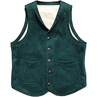 Mens Vest Suede Waistcoats Imitation Cowhide Vest Retro Modern Fit Western Suede Vest