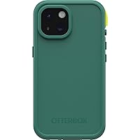 OtterBox iPhone 15 (Only) FRĒ Series Waterproof Case with MagSafe (Designed by LifeProof) - PINE (Green), Waterproof, 60% Recycled Plastic, Sleek and Stylish
