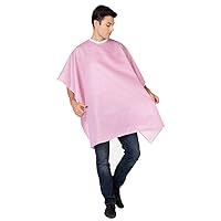 Seersucker Classic Barber Cutting/Styling Cape, Classic Seersucker Stripe, Soft, Machine Washable Nylon Fabric, Repels Hair, Snap Closure at Neck, Red/White Stripe, 45 x 54 inches