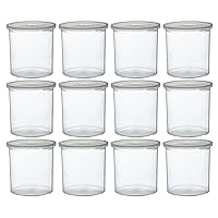 Carlisle FoodService Products Classic Round Storage Container Crock with Lid for Kitchen, Restaurants, Home, Plastic, 1.2 Quarts, Clear, (Pack of 12)