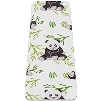 6mm Extra Thick Non Slip Yoga Mat for Women, Cute Pandas and Bamboo Exercise Fitness Mats for Home Floor Workout Anti-tear Large Yoga Mats