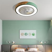 Bedroom Wood LED Ceiling Fan Lamp with Light Silent Remote Control Home Decorative Lighting Fans Ceiling-Mounted Lamps Lights Ultra-Thin Enclosed Low Profile Fan Light