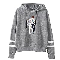 Unisex Plastic Memories Print Fun Hoodie Sweater Long Sleeve Pullover with 2 Bars and no Pockets