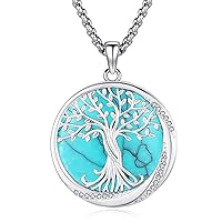 Eusense Tree of Life Necklace Pendant 925 Sterling Silver Necklace Tree Life Jewelry Gift for Ladies Women Girls
