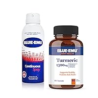 Blue Emu Continuous Pain Relief Spray and Joint Health Turmeric Bundle