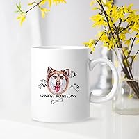 Most Wanted Dog Ceramic Coffee Mug Dog Gifts for Pet Lovers 11 Ounce White Dog Breeds Picture Print Microwave Safe for School Office Home Gifts for Mom