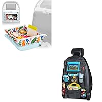 Lusso Gear Kids Tray Table Cover - Dinos and B S Car Organizer - Black