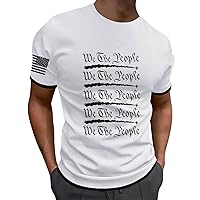 Men American Flag Patriotic Shirts 3D Printed Graphic Tees 2024 Summer T-Shirts for Men