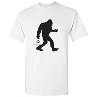 Sasquatch with Beer - Funny Bigfoot Yeti Drinking Outdoor T Shirt