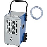Commercial Dehumidifier Portable Industrial Quiet Dehumidifier with Handle & Wheels and 16.4 Ft Drain Hose, 24-H-Timer, Auto Defrost (140 Pints) for Home Library Basement Garages Job Site