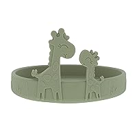Nuby Animal Friend Silicone Round Plate - BPA-Free Toddler Plate - 6+ Months - Green Giraffe Plate