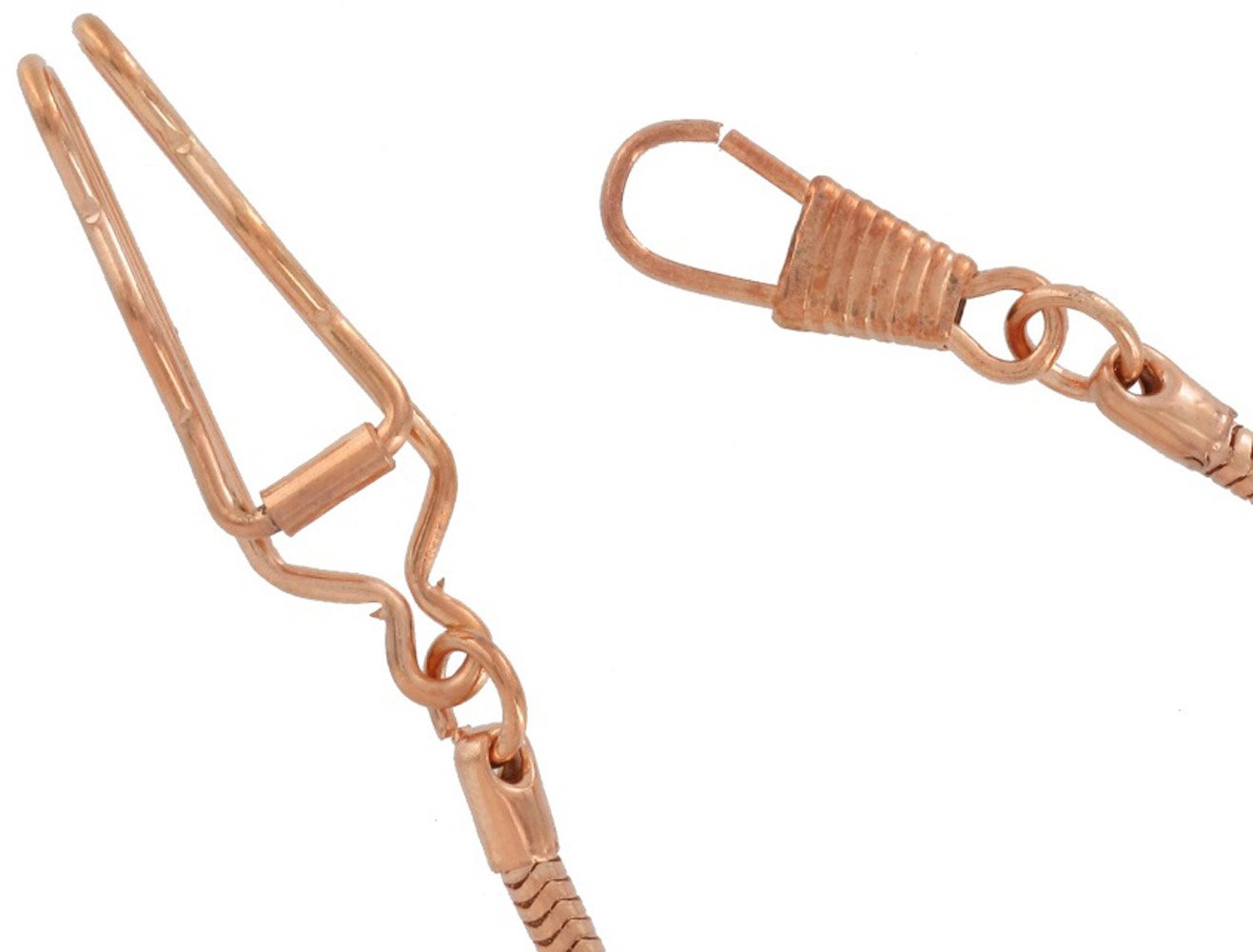 Ky & Co Rose Gold Copper Tone Belt Hook Watch Chain Mens 16
