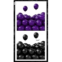 PartyWoo Royal Purple Balloons 50 pcs 5 Inch and Black Balloons 50 pcs 5 Inch