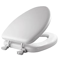 Mayfair 1815EC 000 Padded Toilet Seat that will Never Loosen, Easily Removes for Cleaning, Elongated, White