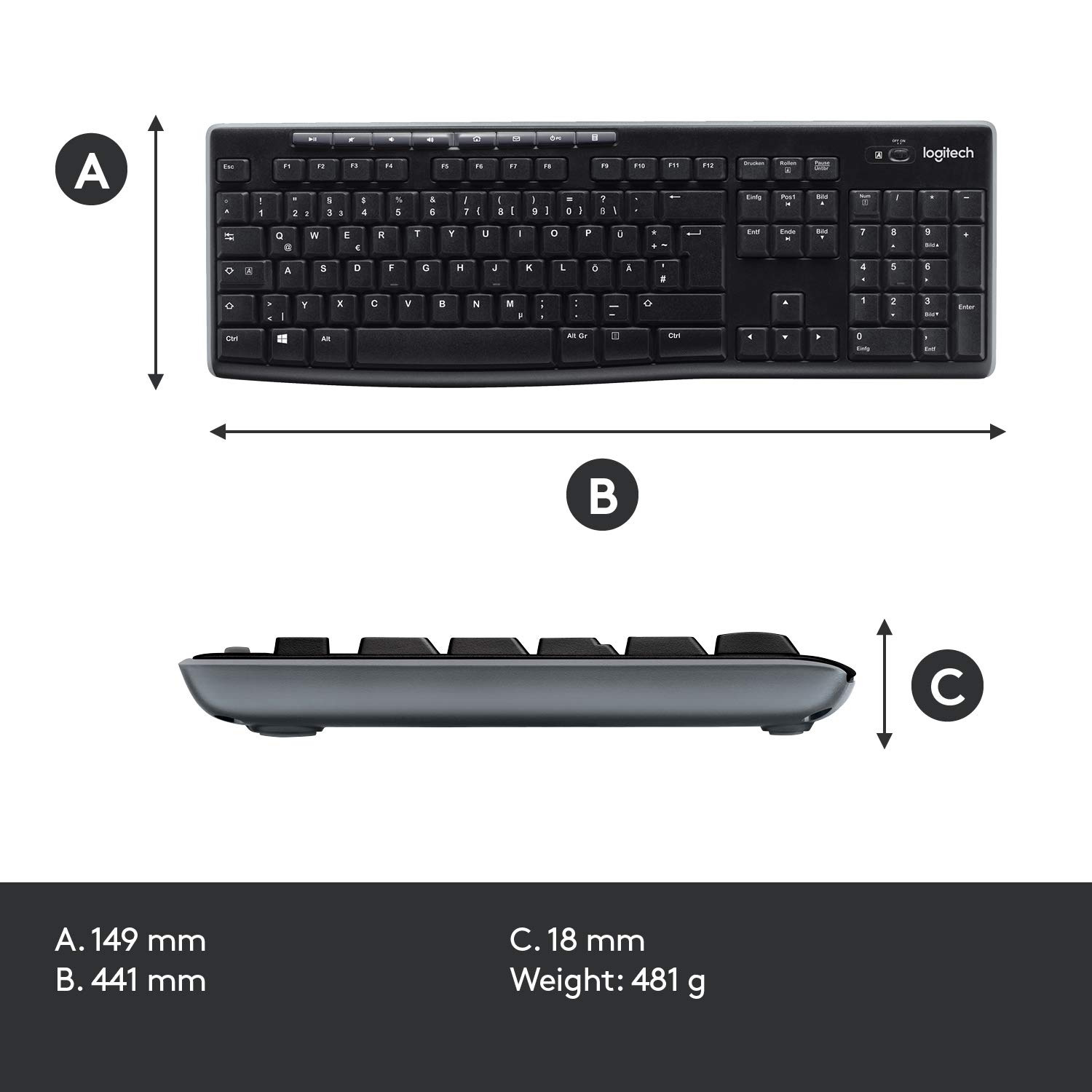 Logitech MK270 Wireless Keyboard and Mouse Combo — Keyboard and Mouse Included