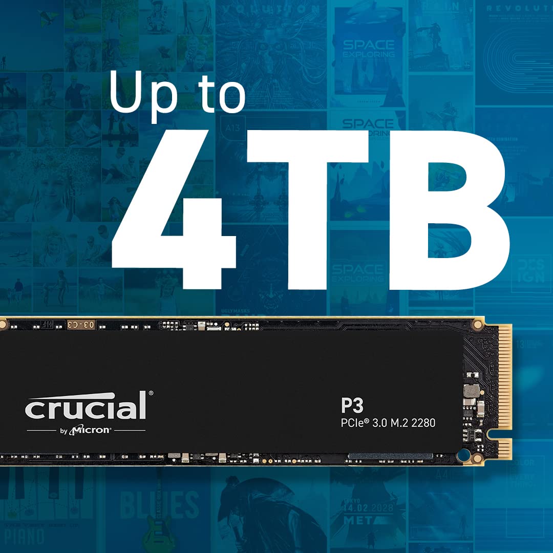 Crucial P3 1TB PCIe Gen3 3D NAND NVMe M.2 SSD, up to 3500MB/s - CT1000P3SSD8