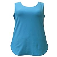 Women's Plus Size Turquoise Cotton Knit Tank Top