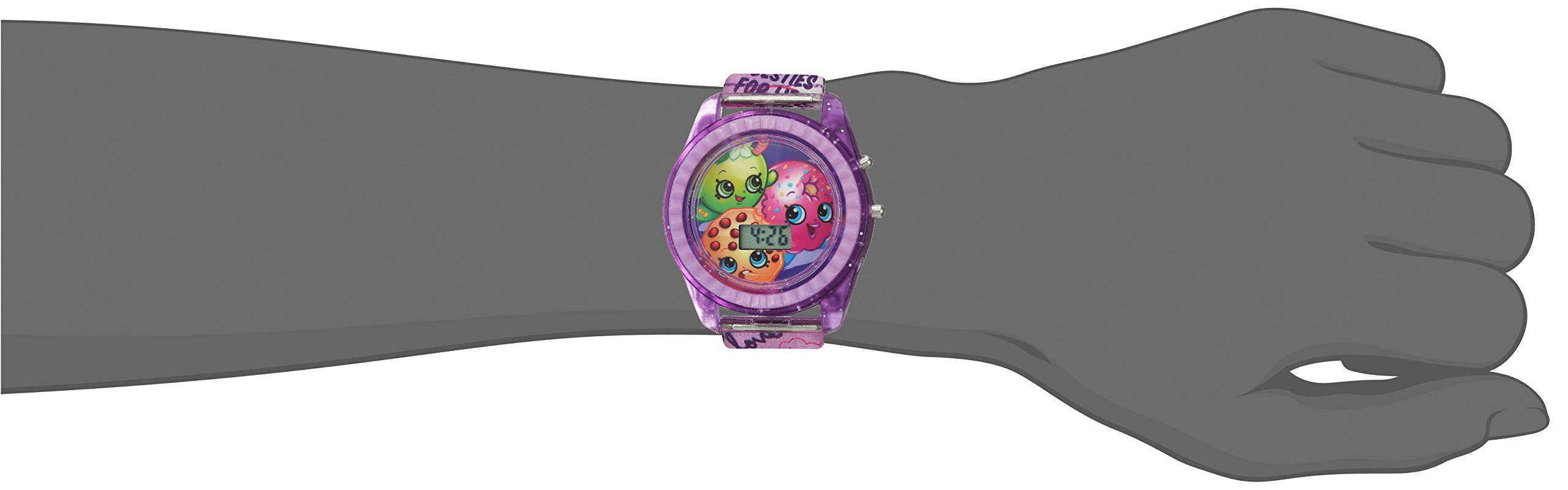 Accutime Shopkins Kids' KIN4116 Digital Display Quartz Purple Watch