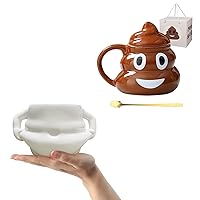 Funny Coffee Mug, 16OZ Ceramics Poop Mug and Fat Belly Ceramic Cup Prank Gag Gifts for Men and Women