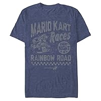 Nintendo Race Nights Men's Tops Short Sleeve Tee Shirt Navy Blue Heather
