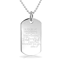 Be Strong and Courageous. Do Not Be Afraid or Troubled. The Lord is With You Joshua 1:9 Religious Custom Engraved pendant Keychain Charm