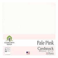 Pale Pink Cardstock - 12 x 12 inch - 80Lb Cover - 50 Sheets - Clear Path Paper